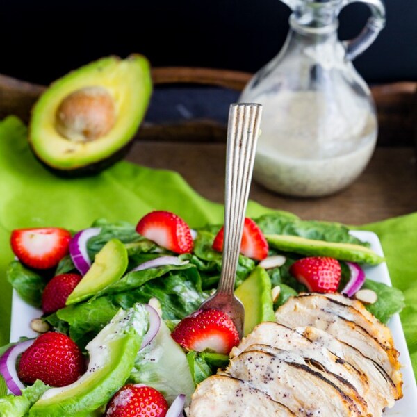 Grilled Chicken Salad Strawberry Poppy Seed Dressing