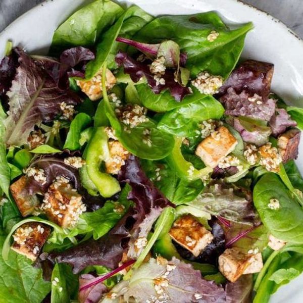 Vegan Keto Tofu Salad with Sesame Dressing