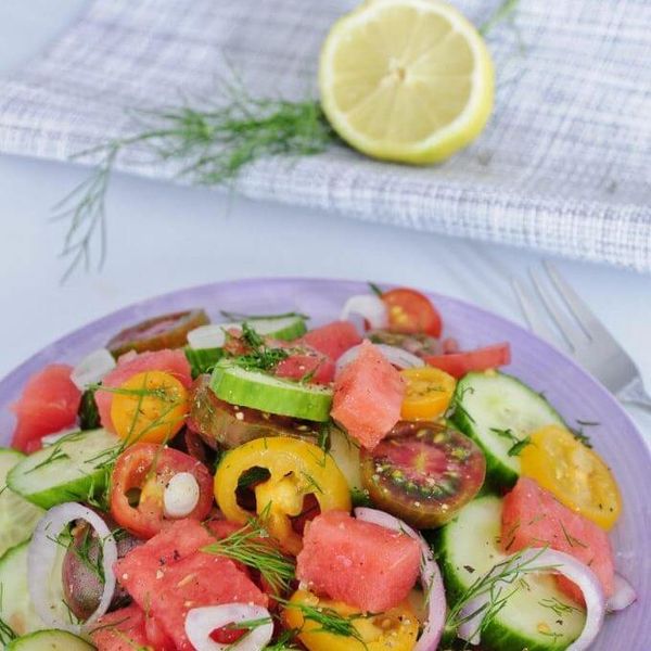 Watermelon and Heirloom Tomato Salad