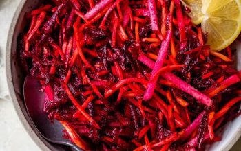 Raw Beet Salad with Apples and Carrots