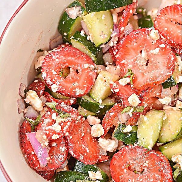 Keto Strawberry Cucumber Salad