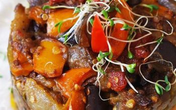 Roasted Eggplant and Bell Pepper Salad