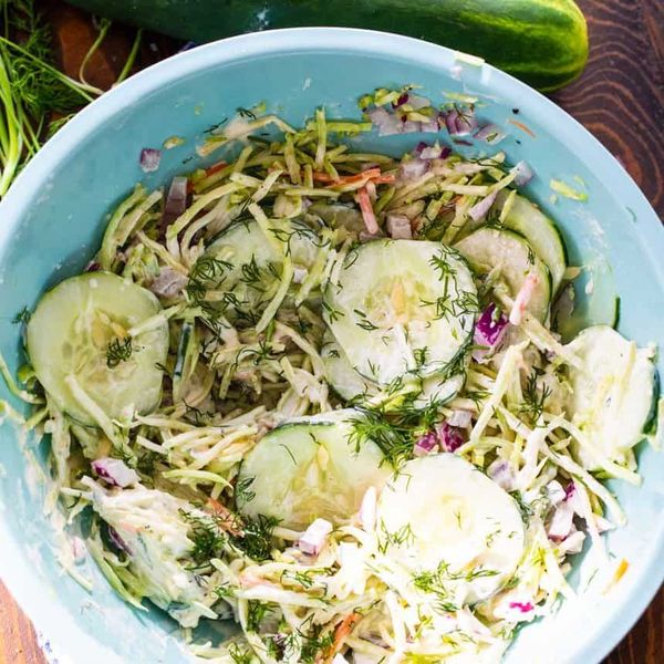 Cucumber Broccoli Slaw Salad