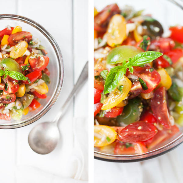 Tomato Shallot Basil Salad Recipe