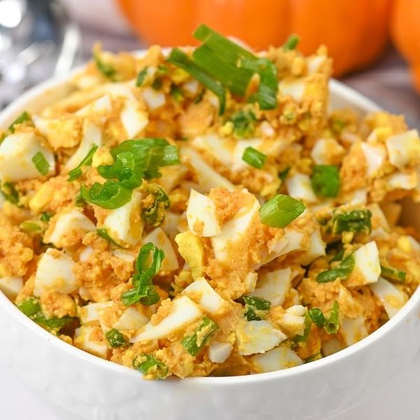 Keto Spicy Pumpkin Deviled Egg Salad