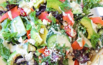 Smoked Salmon and Avocado Salad with Keto Honey Mustard Dressing