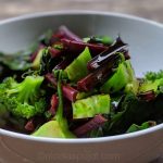 Broccoli and chard salad with balsamic vinegar
