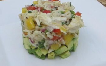 Avocado with Crab-Mango Salad