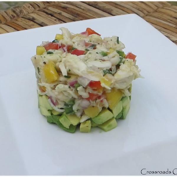Avocado with Crab-Mango Salad