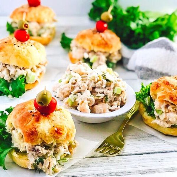 Seafood Salad Sliders on Low-Carb Buns | Keto, Low-Carb