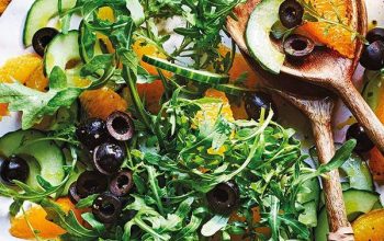 Olive, orange and rocket salad