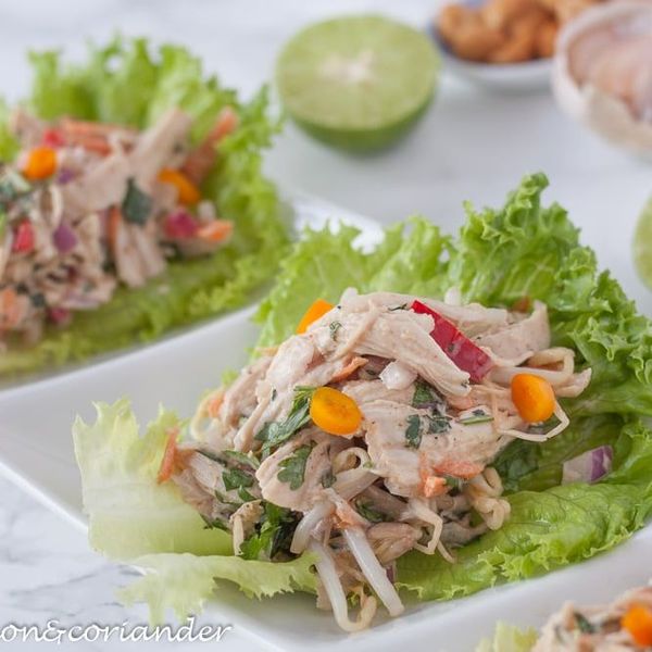 Indonesian Peanut Chicken Lettuce Wraps Recipe | Keto and Paleo