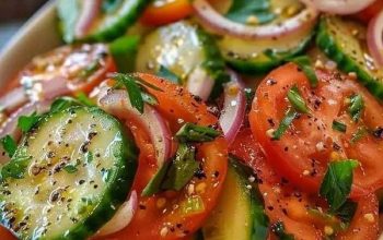 Cucumber Onion and Tomato Salad