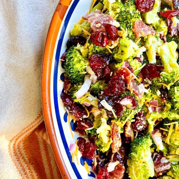 Broccoli Salad with Cranberries and Bacon