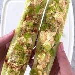Spicy Egg Salad Cucumber Boats