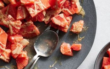 Watermelon and Grapefruit Salad With Tahini