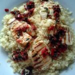 Halloumi with Cauliflower Couscous & Honey-Harissa