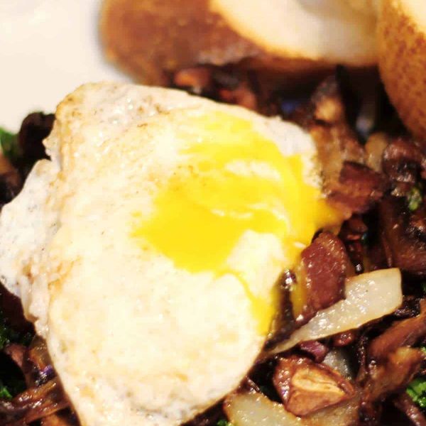 Roasted Kale and Mushroom Salad