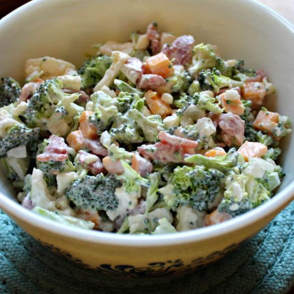 Keto Amish Broccoli Cauliflower Salad