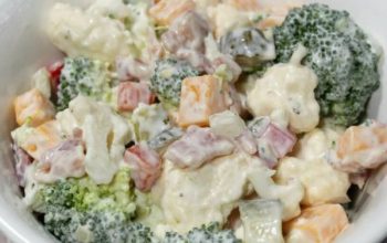Keto Broccoli Cauliflower Dill Pickle Salad