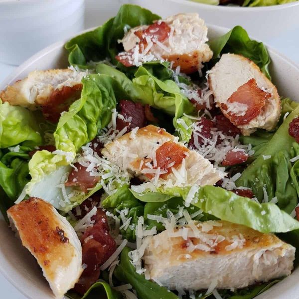Keto Caesar Salad with Bacon