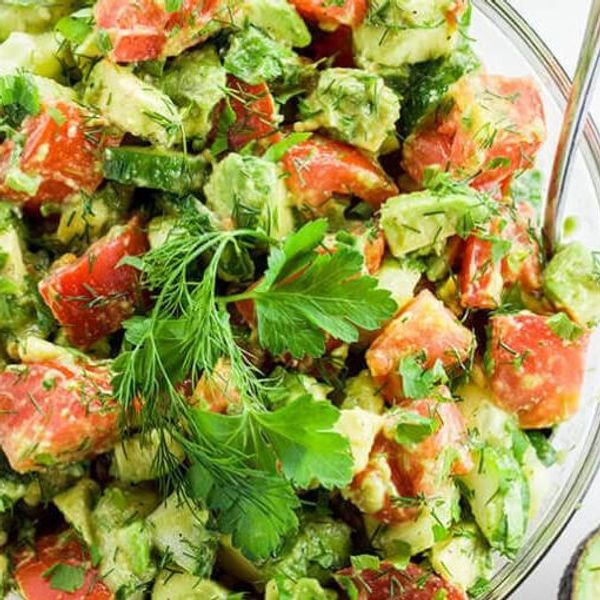 Keto Tomato Avocado Cucumber Salad
