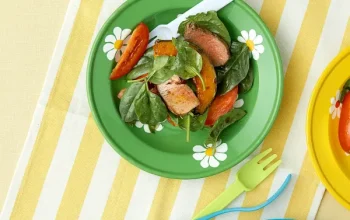 Honey roasted pumpkin and lamb salad